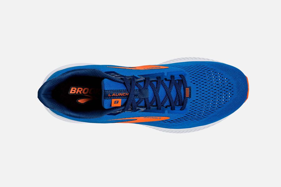 Brooks Launch 8 Road Running Shoes Mens - Blue/Orange - YRNUZ-3965